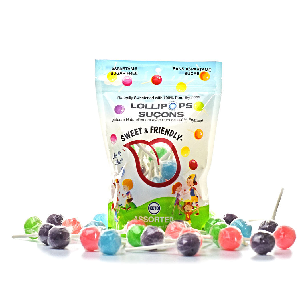 Lollipops Mixed Flavours 500g (Pack 3) Sweet & Friendly Co. Erythritol